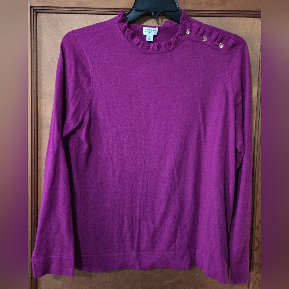 NWT J Crew Ruffle Neck sweater, sz L